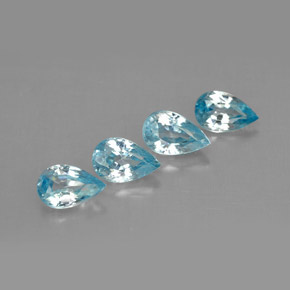 캐럿 천연 블루 지르콘 보석, 배 모양, 6×3.9 mm, VVS-VS