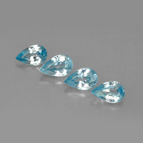 캐럿 천연 블루 지르콘 보석, 배 모양, 6×3.9 mm, VVS-VS
