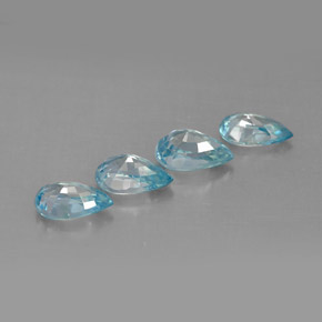 캐럿 천연 블루 지르콘 보석, 배 모양, 6×3.9 mm, VVS-VS