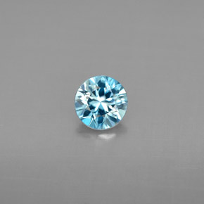 0.68캐럿 천연 블루 지르콘, 라운드 컷, 5.08 mm, VVS-VS