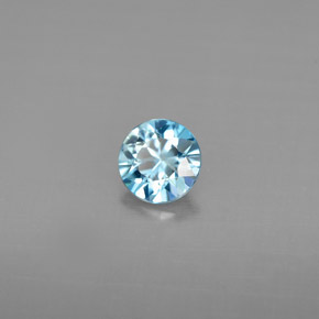 0.68캐럿 천연 블루 지르콘, 라운드 컷, 5.08 mm, VVS-VS