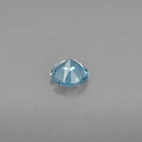 0.68캐럿 천연 블루 지르콘, 라운드 컷, 5.08 mm, VVS-VS