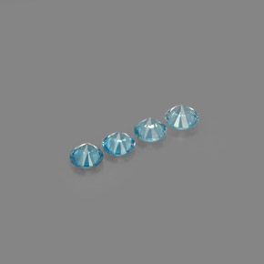캐럿 천연 블루 지르콘 보석, 라운드 컷, 4.88 mm, VVS-VS