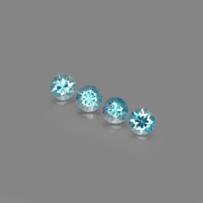 캐럿 천연 블루 지르콘 보석, 라운드 컷, 4.96 mm, VVS-VS