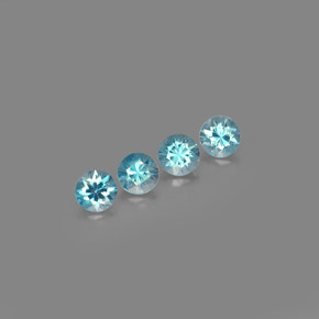 캐럿 천연 블루 지르콘 보석, 라운드 컷, 4.96 mm, VVS-VS