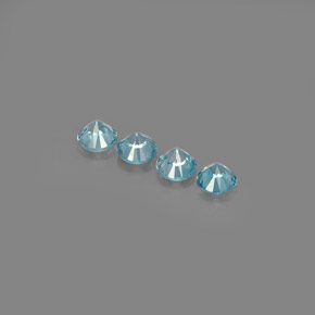 캐럿 천연 블루 지르콘 보석, 라운드 컷, 4.96 mm, VVS-VS