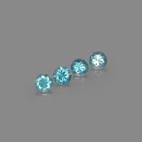 캐럿 천연 블루 지르콘 보석, 라운드 컷, 4.98 mm, VVS-VS
