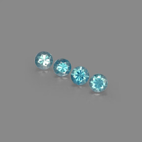 캐럿 천연 블루 지르콘 보석, 라운드 컷, 4.98 mm, VVS-VS