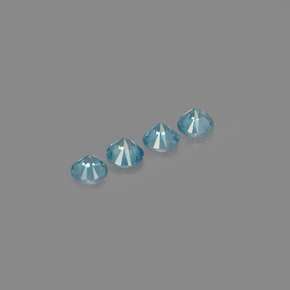 캐럿 천연 블루 지르콘 보석, 라운드 컷, 4.98 mm, VVS-VS