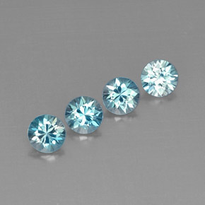 캐럿 천연 블루 지르콘 보석, 라운드 컷, 5.05 mm, VVS-VS