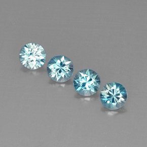 캐럿 천연 블루 지르콘 보석, 라운드 컷, 5.05 mm, VVS-VS