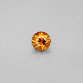 0.98캐럿 천연 오렌지 지르콘, 라운드 컷, 5.50 mm, VVS-VS