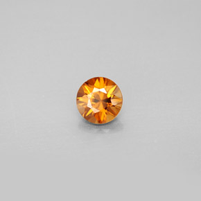 0.98캐럿 천연 오렌지 지르콘, 라운드 컷, 5.50 mm, VVS-VS