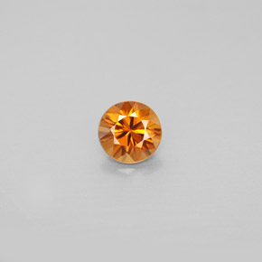 0.98캐럿 천연 오렌지 지르콘, 라운드 컷, 5.47 mm, VVS-VS