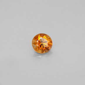 0.98캐럿 천연 오렌지 지르콘, 라운드 컷, 5.47 mm, VVS-VS