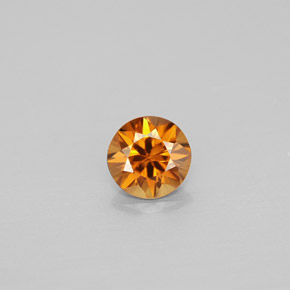0.86캐럿 천연 오렌지 지르콘, 라운드 컷, 5.41 mm, VVS-VS