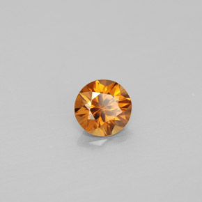 0.86캐럿 천연 오렌지 지르콘, 라운드 컷, 5.41 mm, VVS-VS