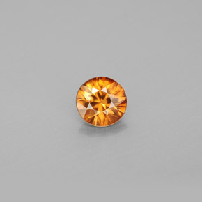 0.91캐럿 천연 오렌지 지르콘, 라운드 컷, 5.48 mm, VS