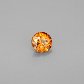 0.91캐럿 천연 오렌지 지르콘, 라운드 컷, 5.48 mm, VS
