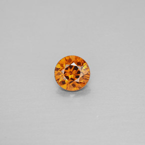 0.98캐럿 천연 오렌지 지르콘, 라운드 컷, 5.58 mm, VS