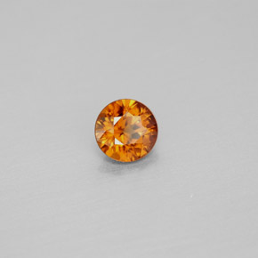 0.98캐럿 천연 오렌지 지르콘, 라운드 컷, 5.58 mm, VS