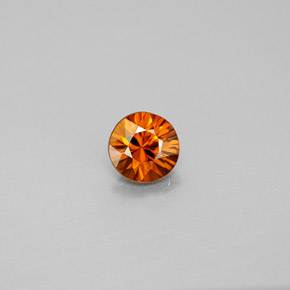 1.01캐럿 천연 오렌지 지르콘, 라운드 컷, 5.54 mm, VS