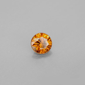 1.02캐럿 천연 오렌지 지르콘, 라운드 컷, 5.52 mm, VS