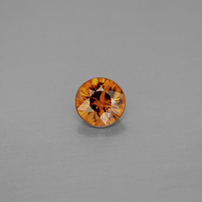 0.99캐럿 천연 오렌지 지르콘, 라운드 컷, 5.60 mm, VS