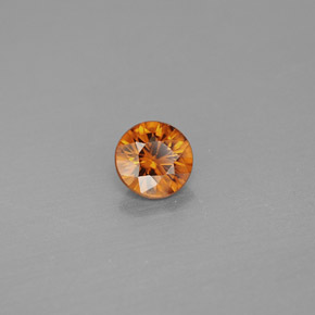 0.99캐럿 천연 오렌지 지르콘, 라운드 컷, 5.60 mm, VS