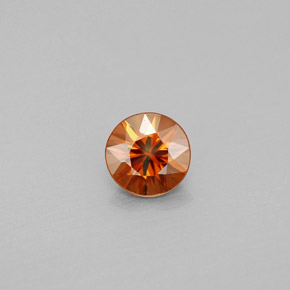 0.96캐럿 천연 오렌지 지르콘, 라운드 컷, 5.56 mm, VS