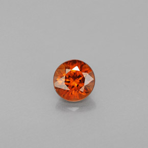 0.96캐럿 천연 오렌지 지르콘, 라운드 컷, 5.31 mm, VS