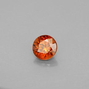 0.96캐럿 천연 오렌지 지르콘, 라운드 컷, 5.31 mm, VS