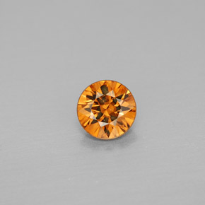 0.99캐럿 천연 오렌지 지르콘, 라운드 컷, 5.56 mm, VS