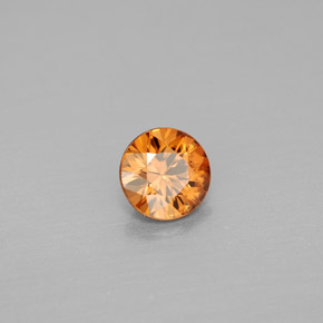 0.99캐럿 천연 오렌지 지르콘, 라운드 컷, 5.56 mm, VS