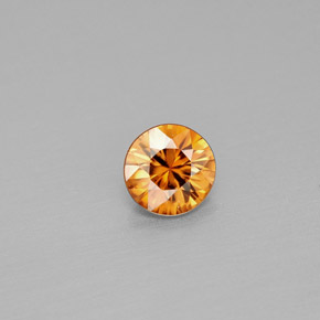 0.97캐럿 천연 오렌지 지르콘, 라운드 컷, 5.61 mm, VS