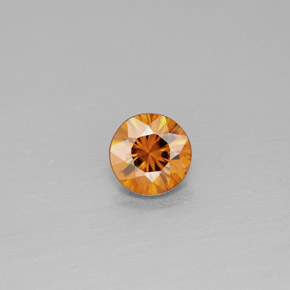 0.99캐럿 천연 오렌지 지르콘, 라운드 컷, 5.53 mm, VS