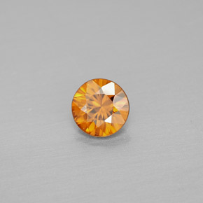 0.99캐럿 천연 오렌지 지르콘, 라운드 컷, 5.53 mm, VS