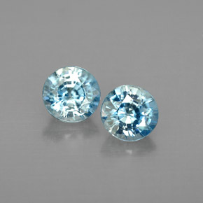 캐럿 천연 블루 지르콘 보석, 라운드 컷, 5.35 mm, VVS-VS
