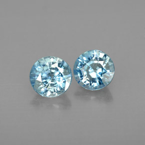 캐럿 천연 블루 지르콘 보석, 라운드 컷, 5.35 mm, VVS-VS