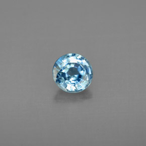 0.85캐럿 천연 블루 지르콘, 라운드 컷, 5.37 mm, VVS