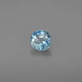 0.85캐럿 천연 블루 지르콘, 라운드 컷, 5.37 mm, VVS