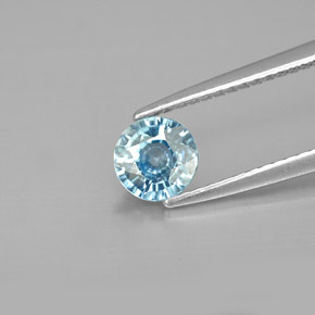 0.97캐럿 천연 블루 지르콘, 라운드 컷, 5.53 mm, VS