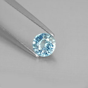 0.97캐럿 천연 블루 지르콘, 라운드 컷, 5.53 mm, VS