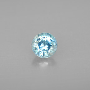 1.15캐럿 천연 블루 지르콘, 라운드 컷, 5.60 mm, VS