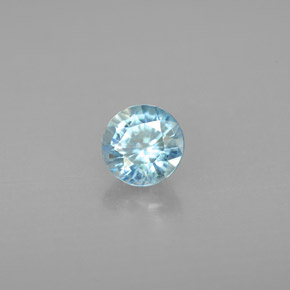 1.15캐럿 천연 블루 지르콘, 라운드 컷, 5.60 mm, VS