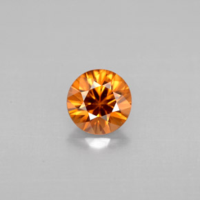 0.85캐럿 천연 오렌지 지르콘, 라운드 컷, 5.48 mm, VS