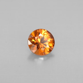 0.85캐럿 천연 오렌지 지르콘, 라운드 컷, 5.48 mm, VS