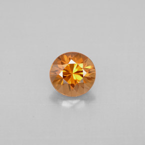 0.92캐럿 천연 오렌지 지르콘, 라운드 컷, 5.40 mm, VVS-VS