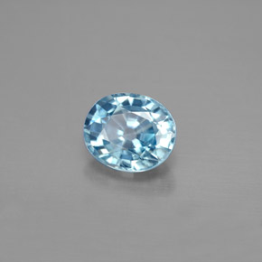 1.80캐럿 천연 블루 지르콘, 타원형 컷, 7.3×6.2 mm, VVS