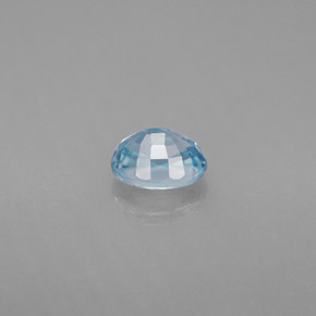 1.27캐럿 천연 블루 지르콘, 타원형 컷, 6.2×5.1 mm, VVS